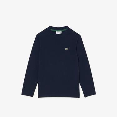  Lacoste Çocuk Uzun Kollu Bisiklet Yaka Lacivert T-Shirt