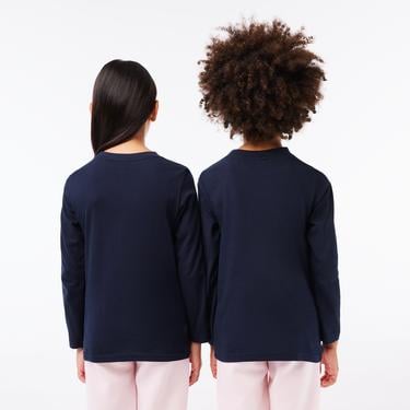  Lacoste Çocuk Uzun Kollu Bisiklet Yaka Lacivert T-Shirt