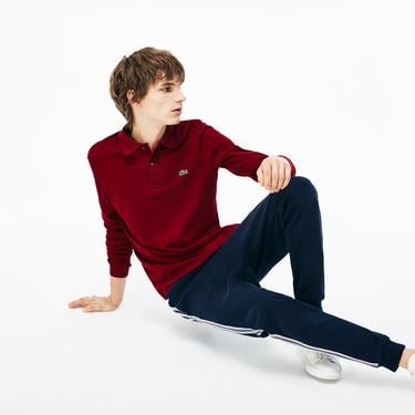  Lacoste Erkek Classic Fit Uzun Kollu Bordo Polo