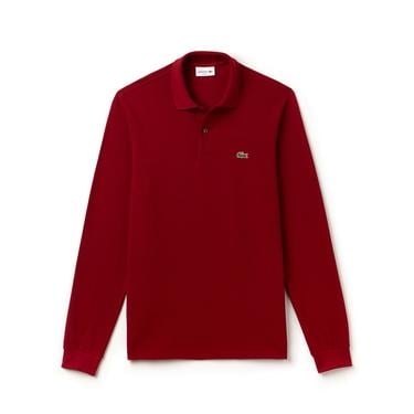  Lacoste Erkek Classic Fit Uzun Kollu Bordo Polo