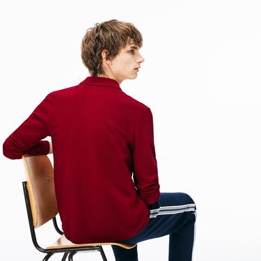  Lacoste Erkek Classic Fit Uzun Kollu Bordo Polo