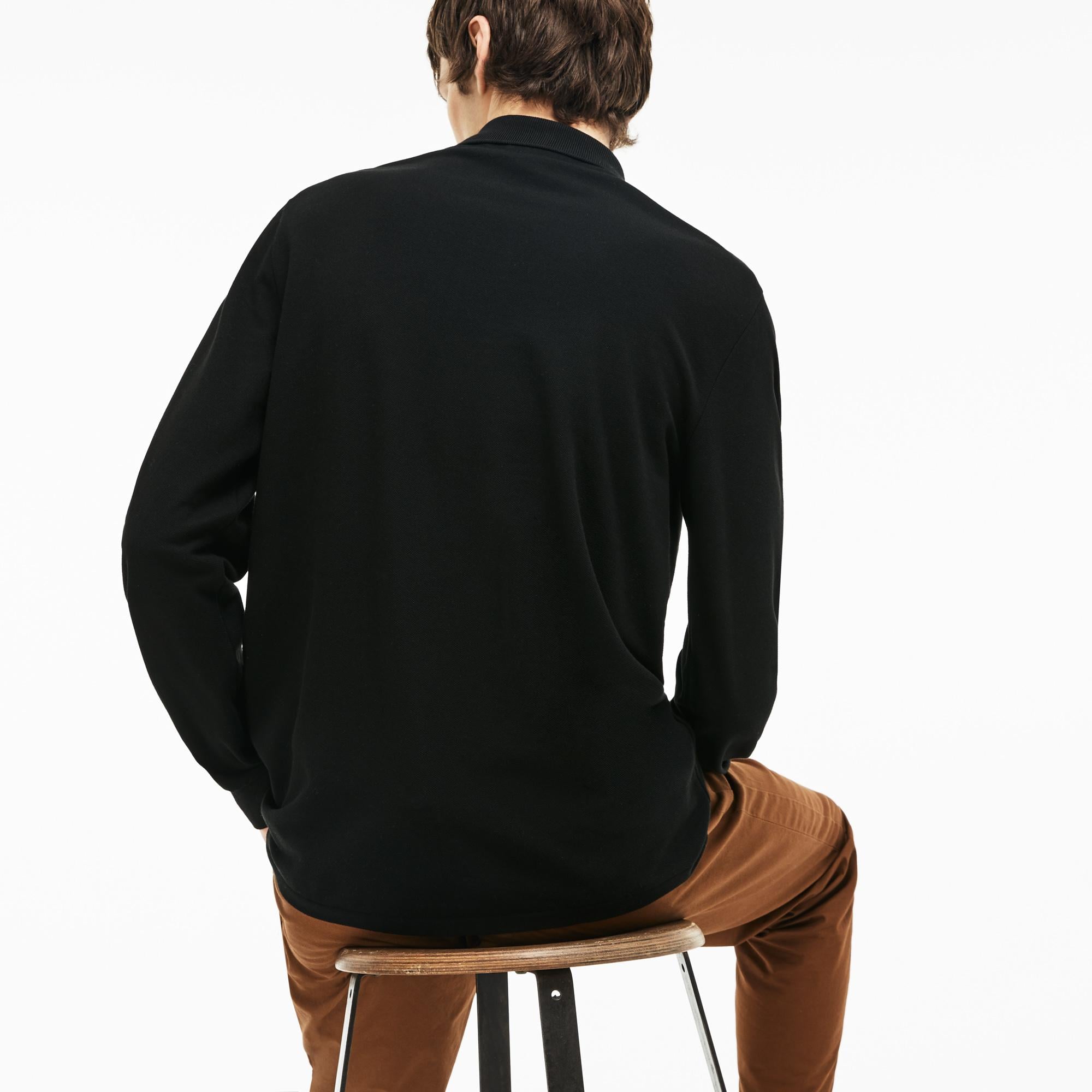 Lacoste Erkek Classic Fit Uzun Kollu Siyah Polo