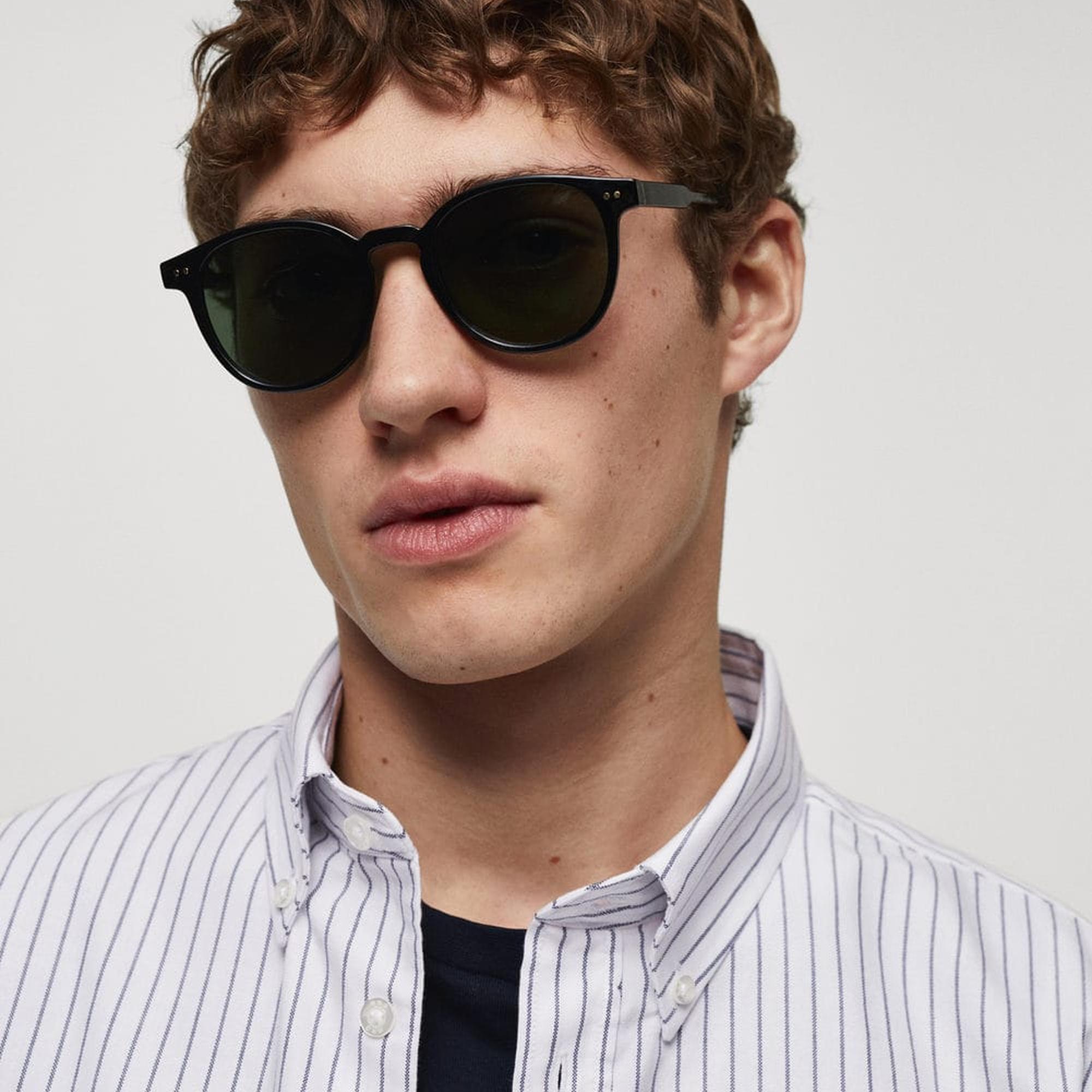 Mango Erkek %100 Pamuklu Kodak Çizgili Gömlek Beyaz