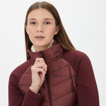  Jack Wolfskin Tasman Down Hybrid Kadın Bordo Outdoor Ceket