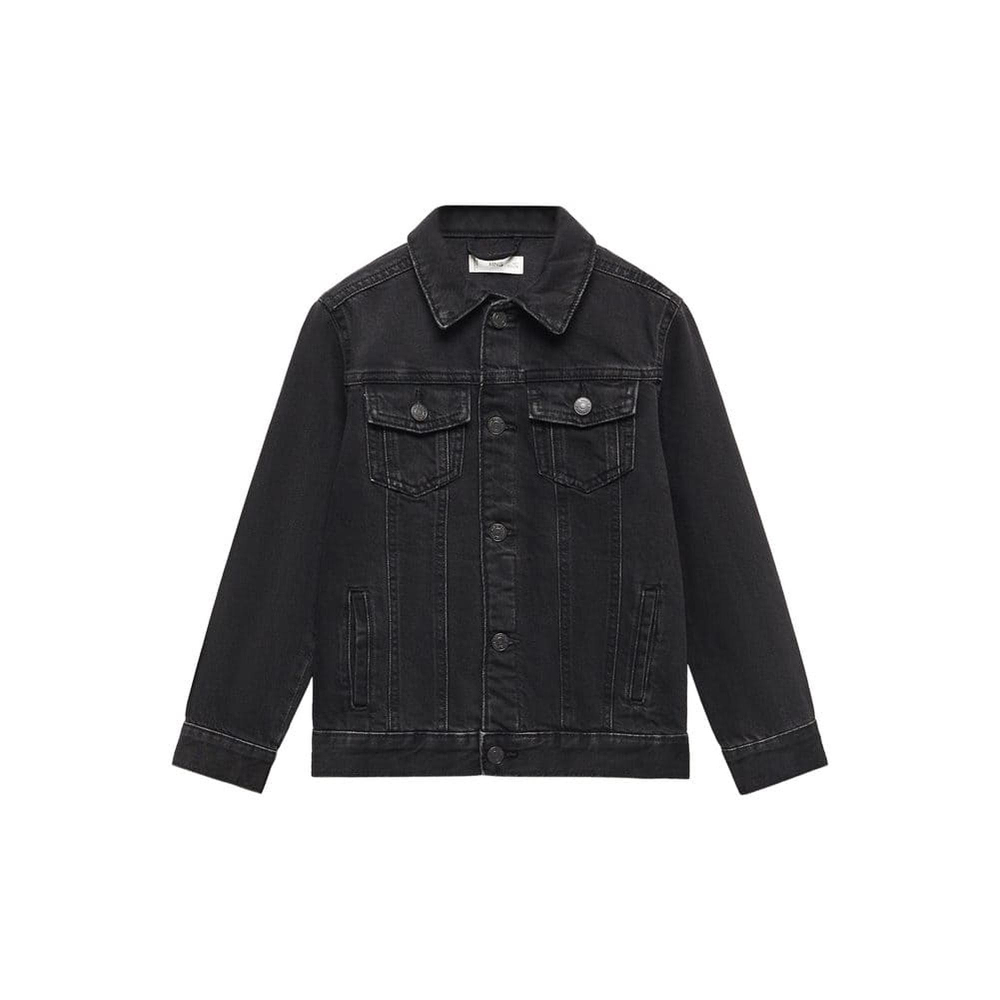 Mango Çocuk Cepli Denim Ceket Siyah Denim