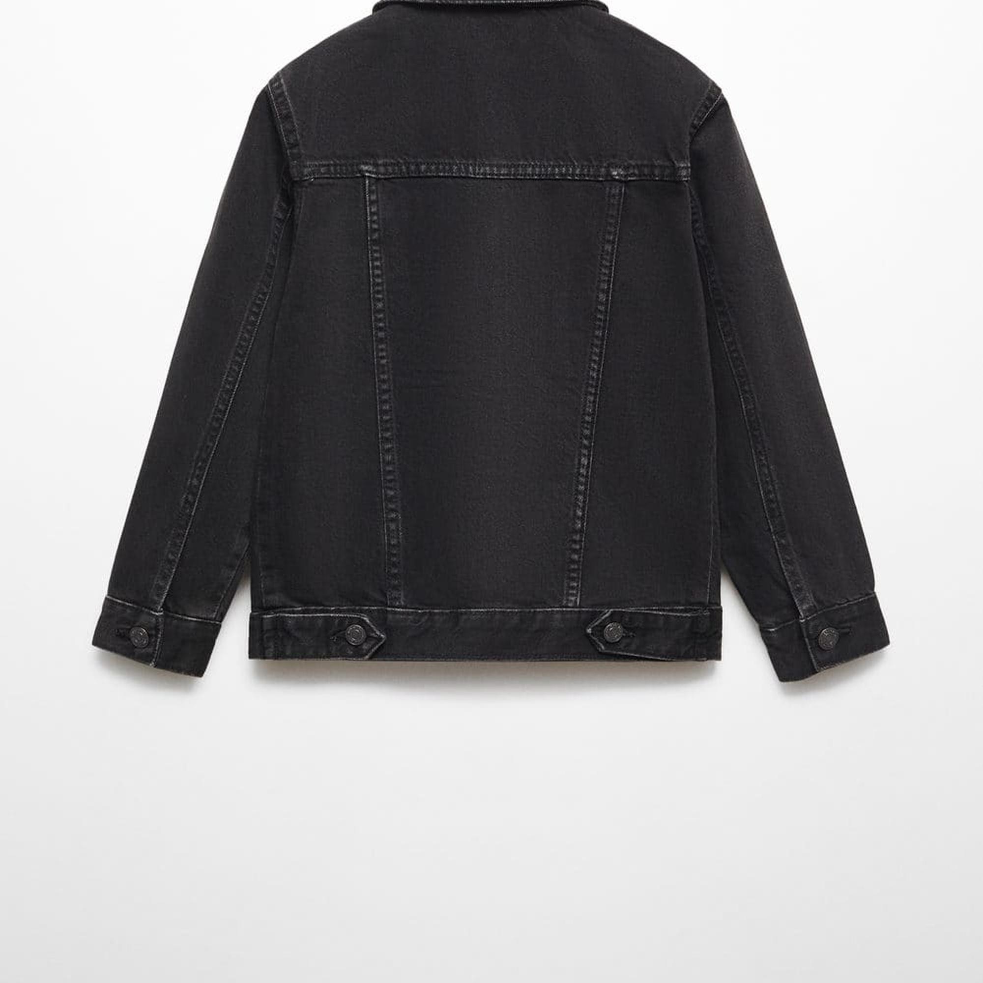 Mango Çocuk Cepli Denim Ceket Siyah Denim