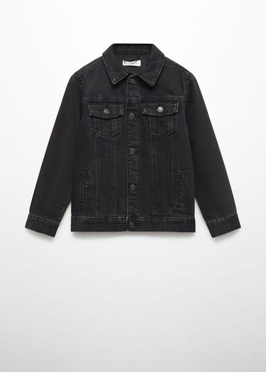  Mango Çocuk Cepli Denim Ceket Siyah Denim