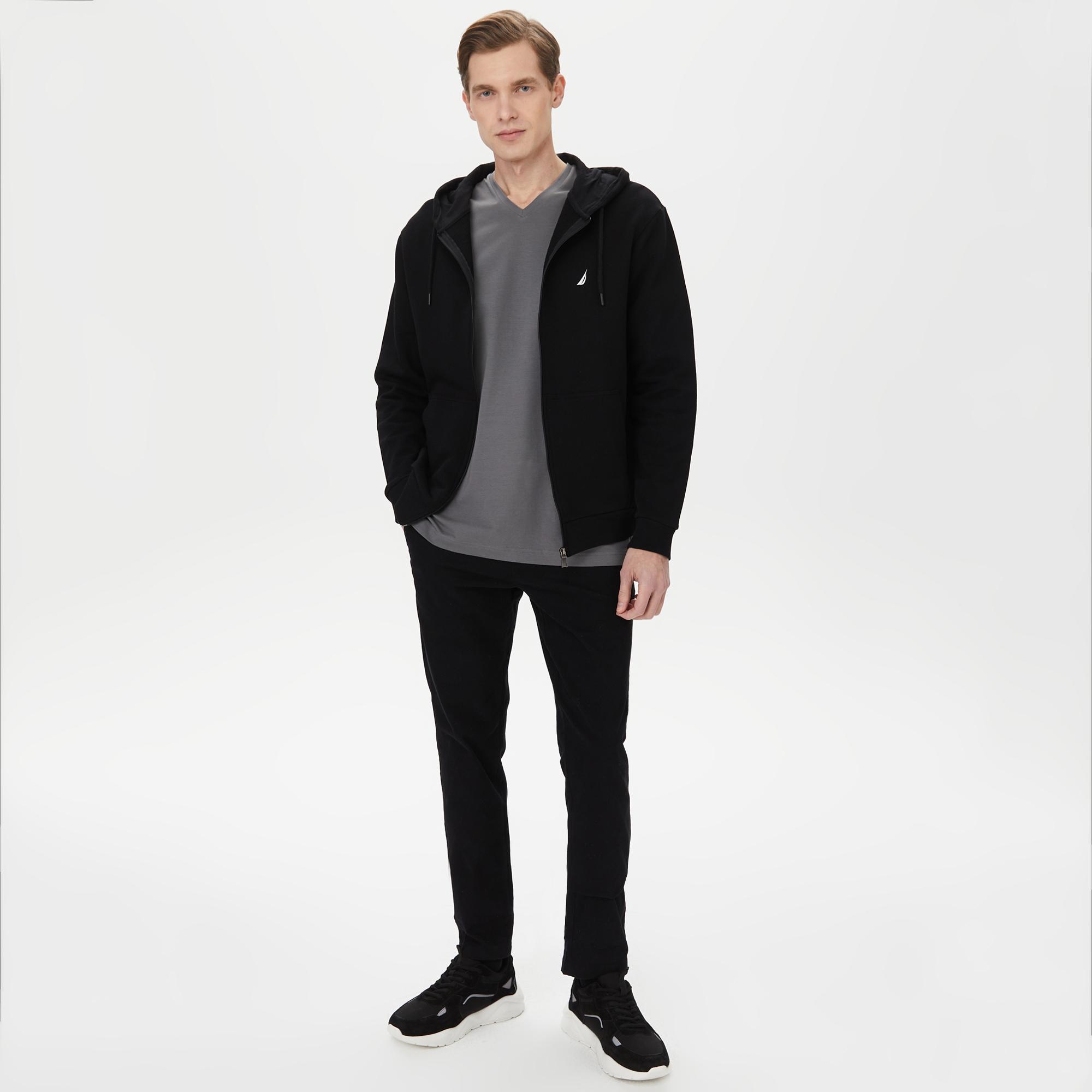 Nautica Erkek Siyah Standart Fit Sweatshirt