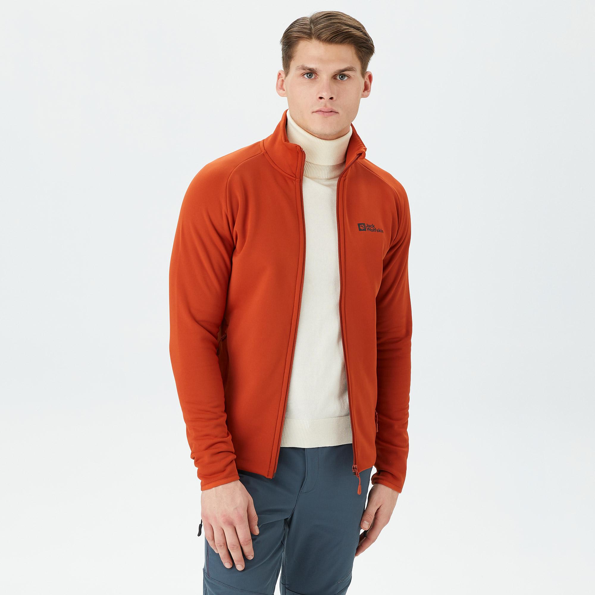 Jack Wolfskin Baiselberg Erkek Kiremit Rengi Polar Ceket