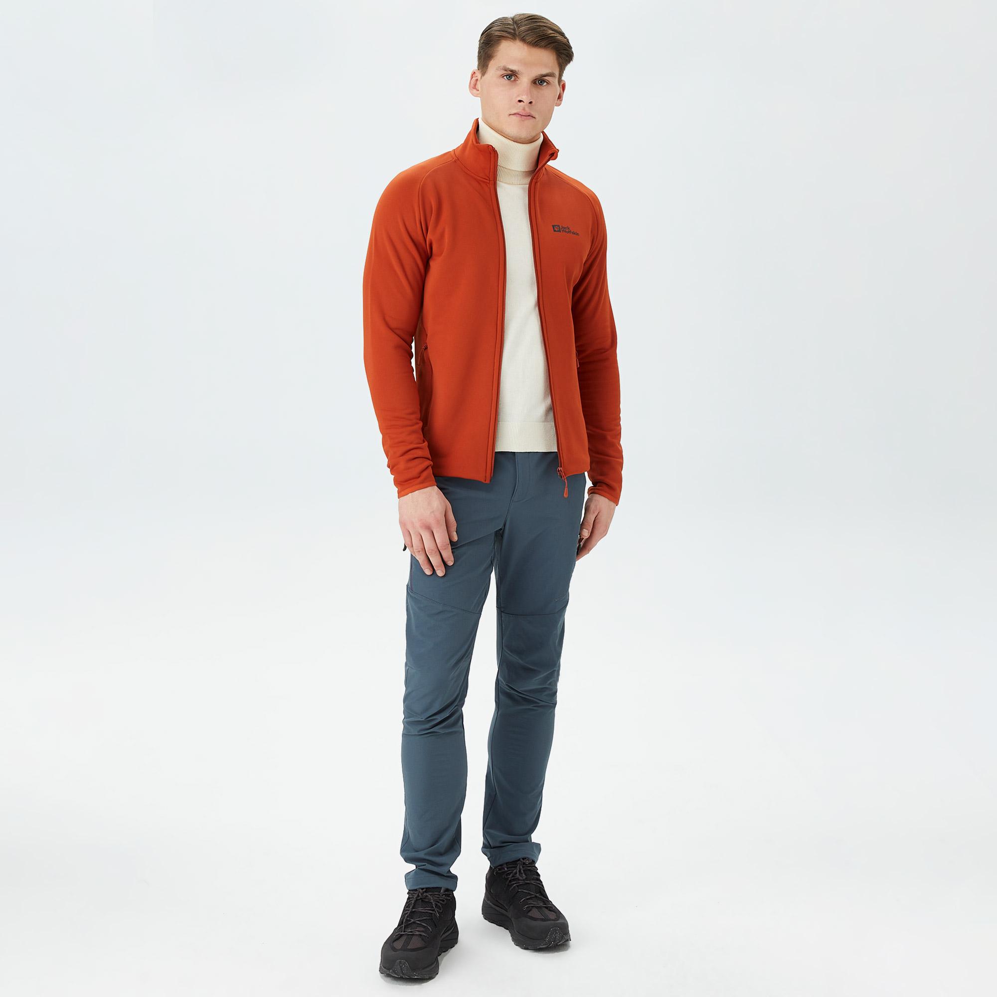 Jack Wolfskin Baiselberg Erkek Kiremit Rengi Polar Ceket