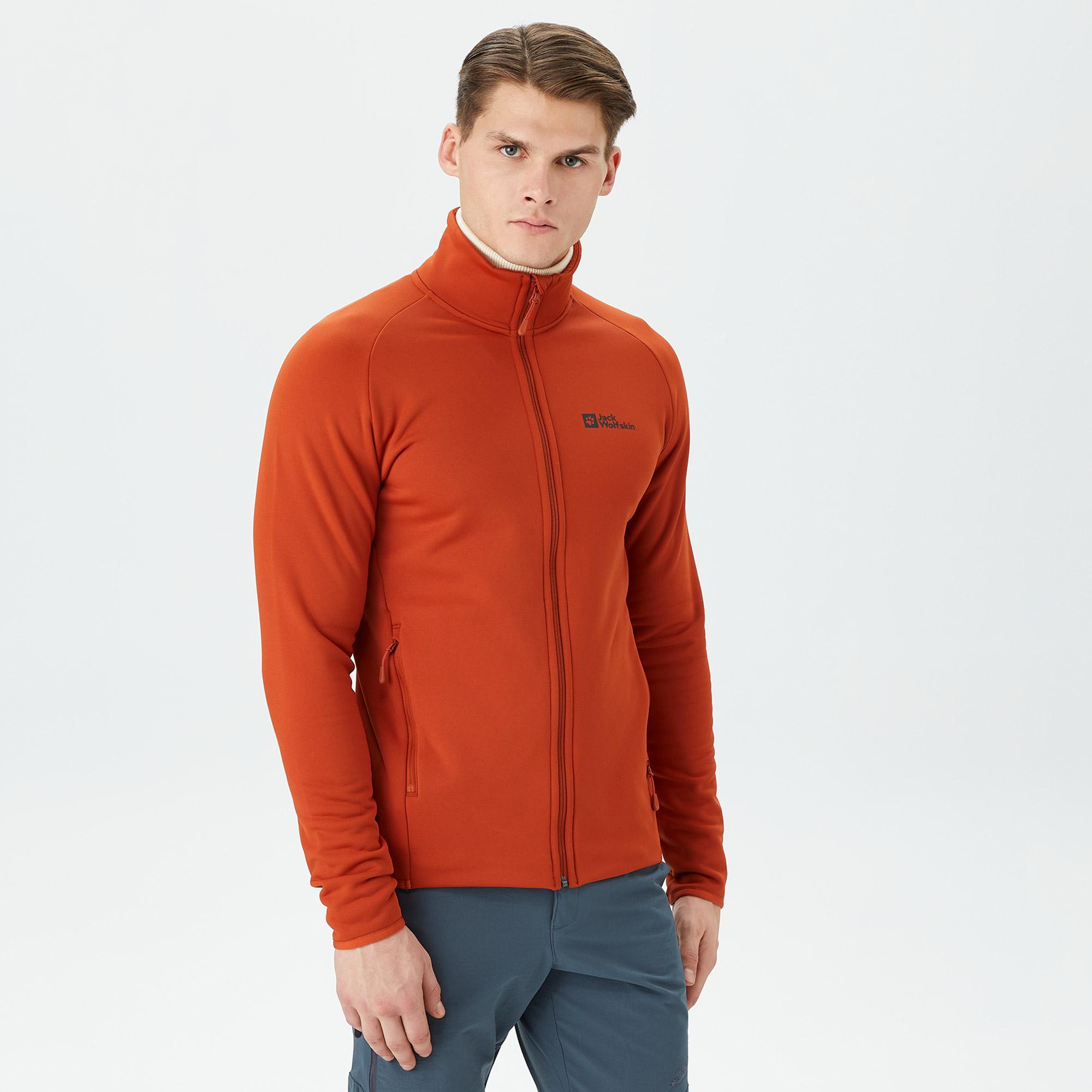 Jack Wolfskin Baiselberg Erkek Kiremit Rengi Polar Ceket