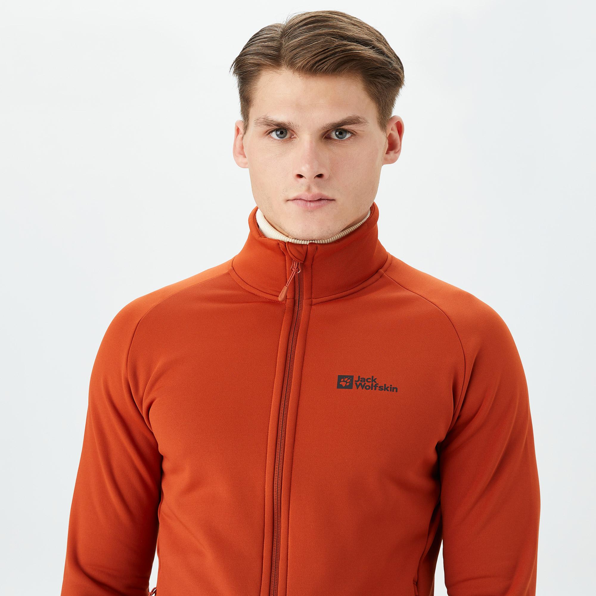 Jack Wolfskin Baiselberg Erkek Kiremit Rengi Polar Ceket