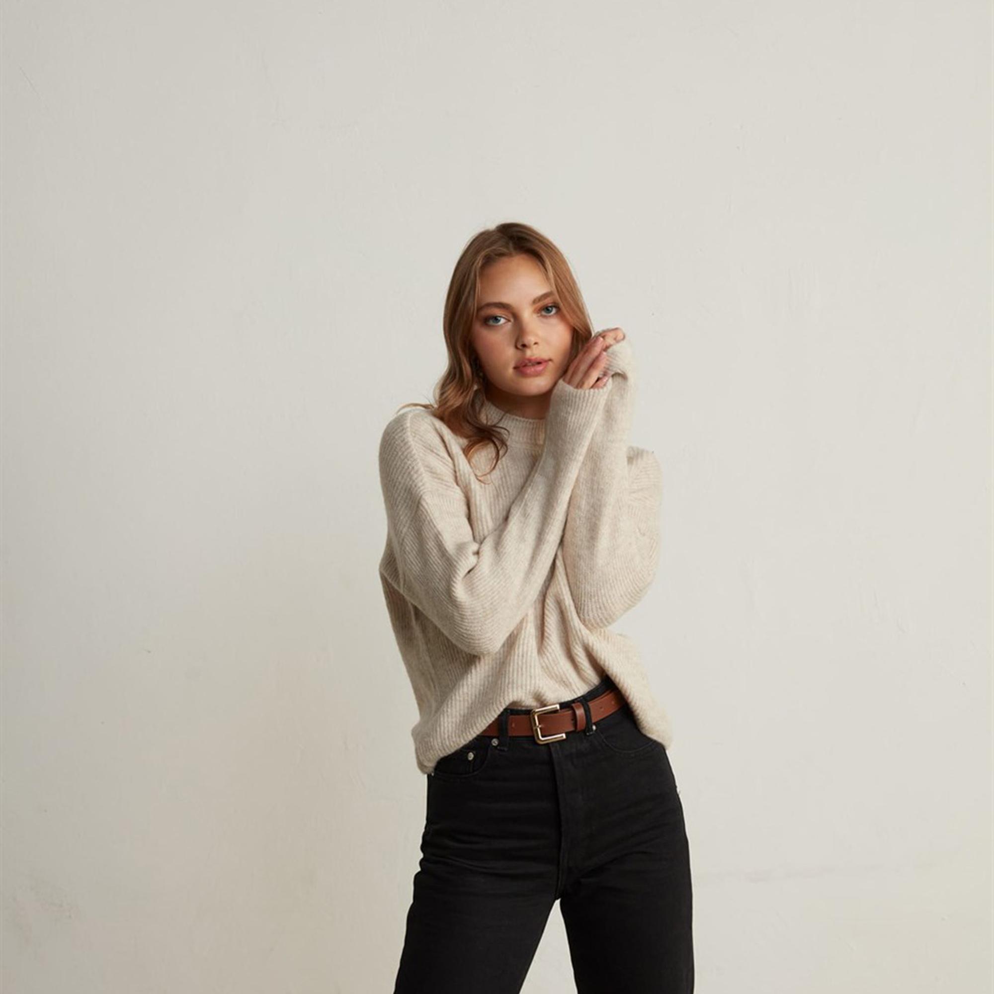 Vatkalı Kadın Gold Kare Tokalı Deri Kemer Kahverengi Kahverengi