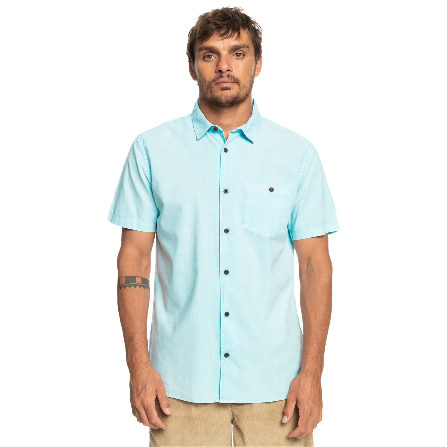  Quiksilver Erkek Gömlek Bolam M Mavi Günlük Giyim