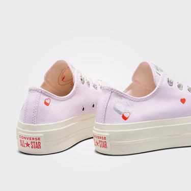  Converse Chuck Taylor All Star Lift Platform Y2K Heart Kadın Lila Sneaker
