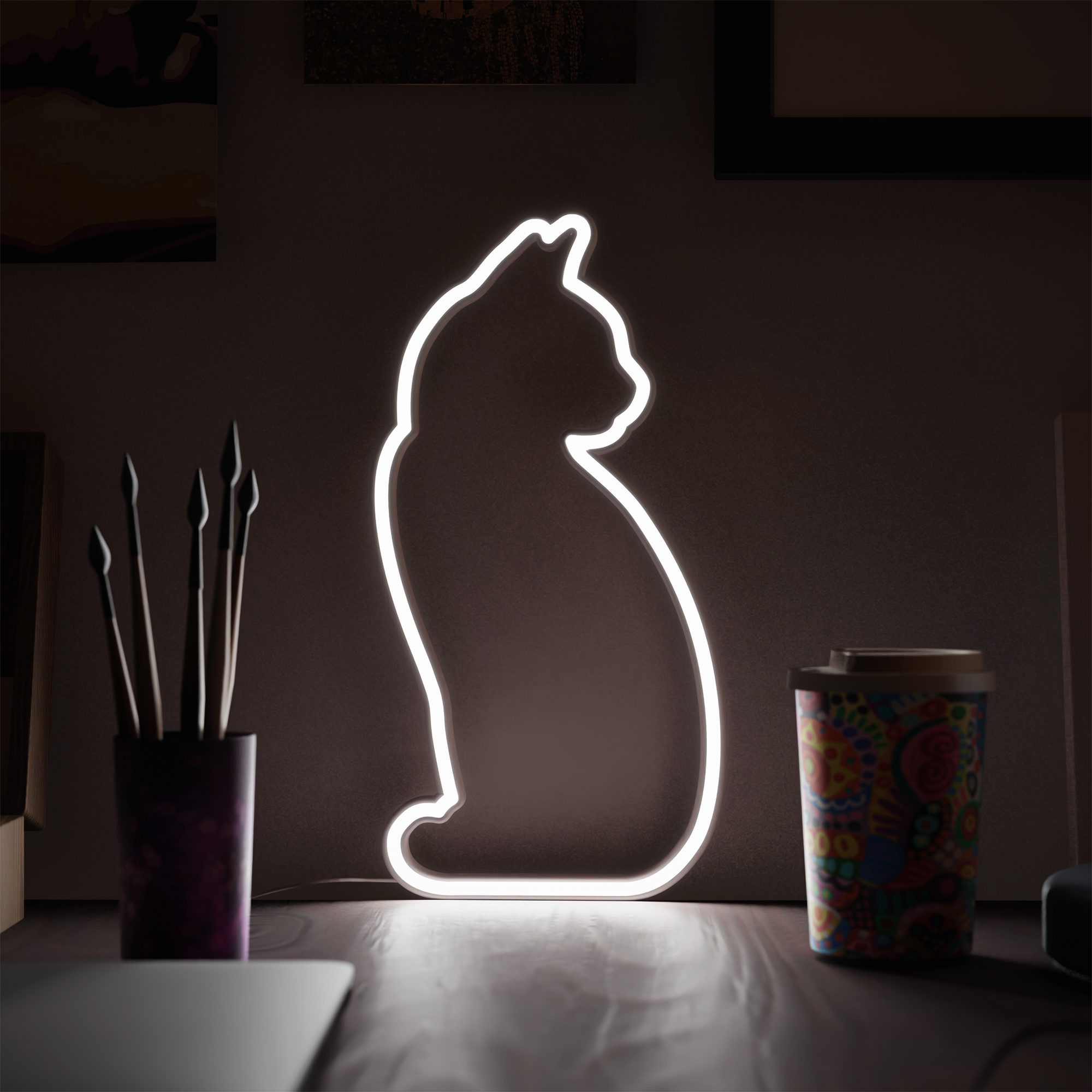 Mustard Cat Led Işık