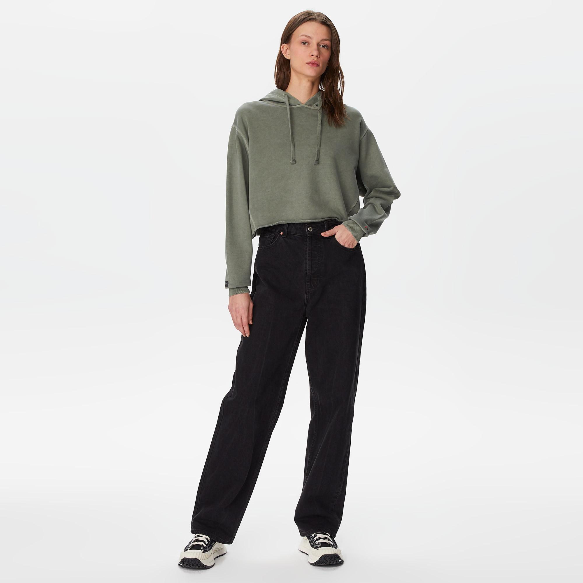 The Stay Line Lumi Pastoral Crop Kadın Yeşil Hoodie