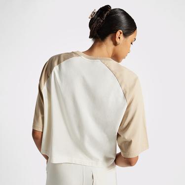  Converse Retro Cropped Kadın Krem T-Shirt