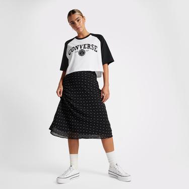  Converse Retro Cropped Kadın Beyaz T-Shirt