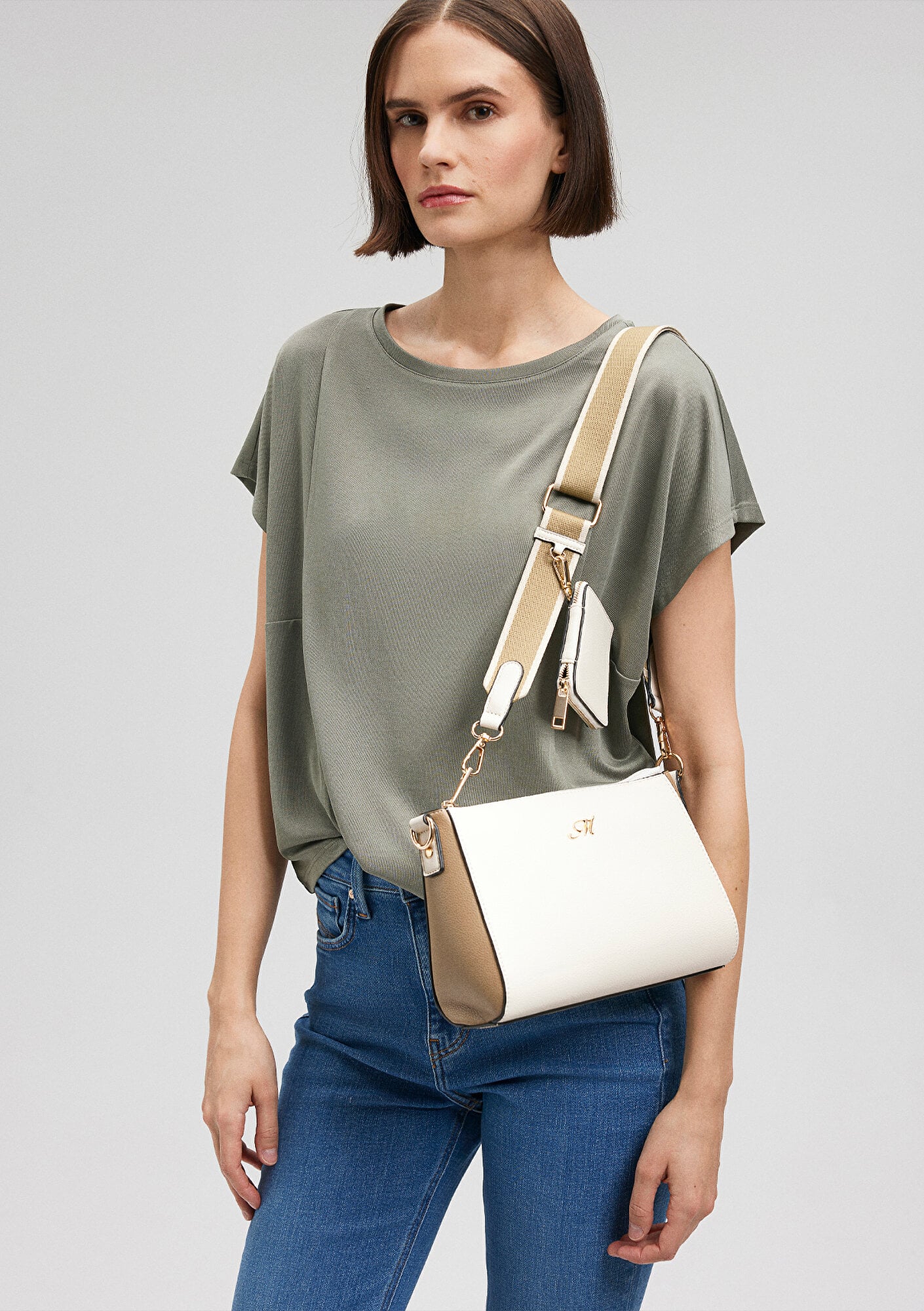  Mavi Ekru Çapraz Çanta 1912166-34523