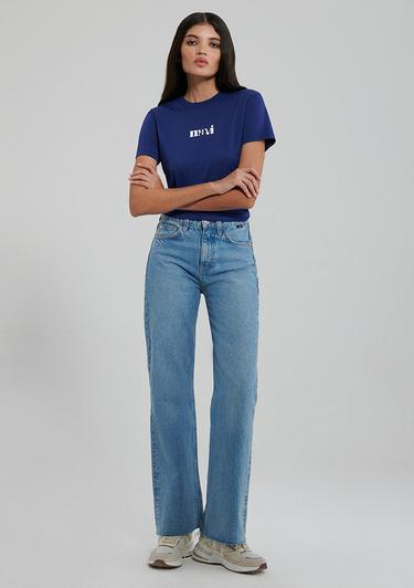  Mavi Mavi Baskılı Lacivert Tişört Regular Fit / Normal Kesim 1612241-70722