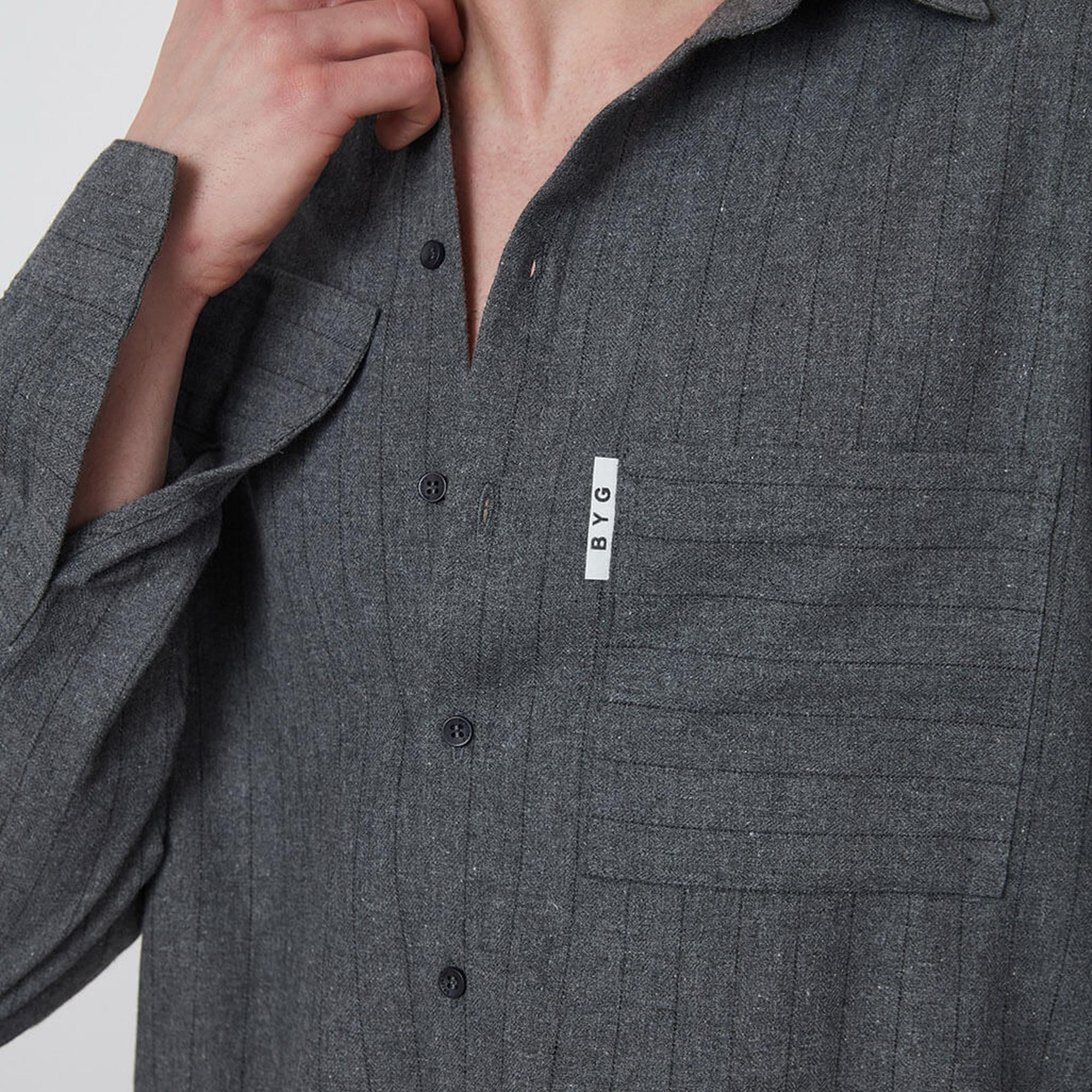 Oversize Çizgili Gömlek