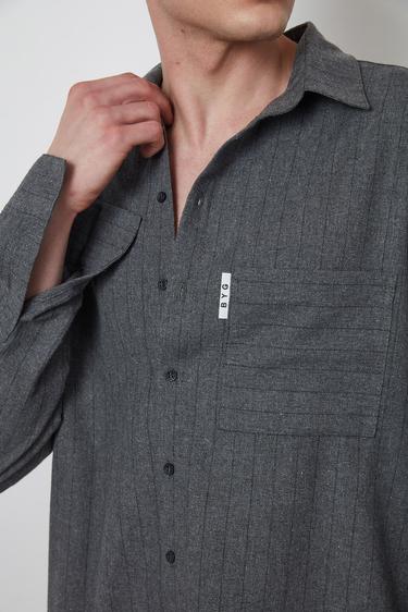  Oversize Çizgili Gömlek