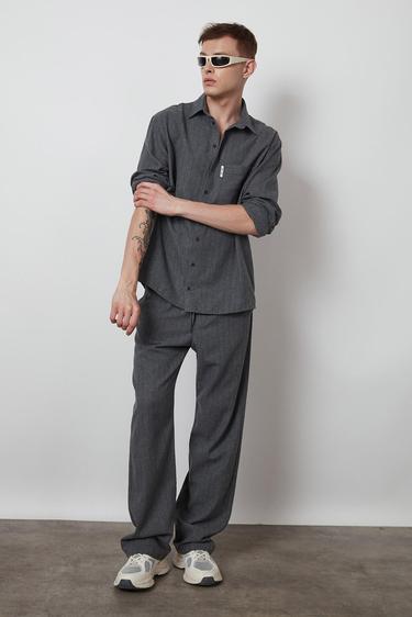  Oversize Çizgili Gömlek