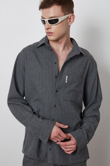  Oversize Çizgili Gömlek