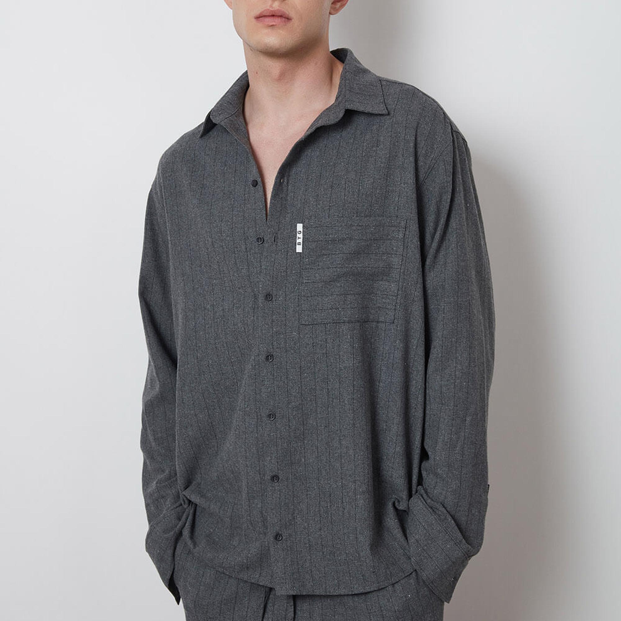 Oversize Çizgili Gömlek