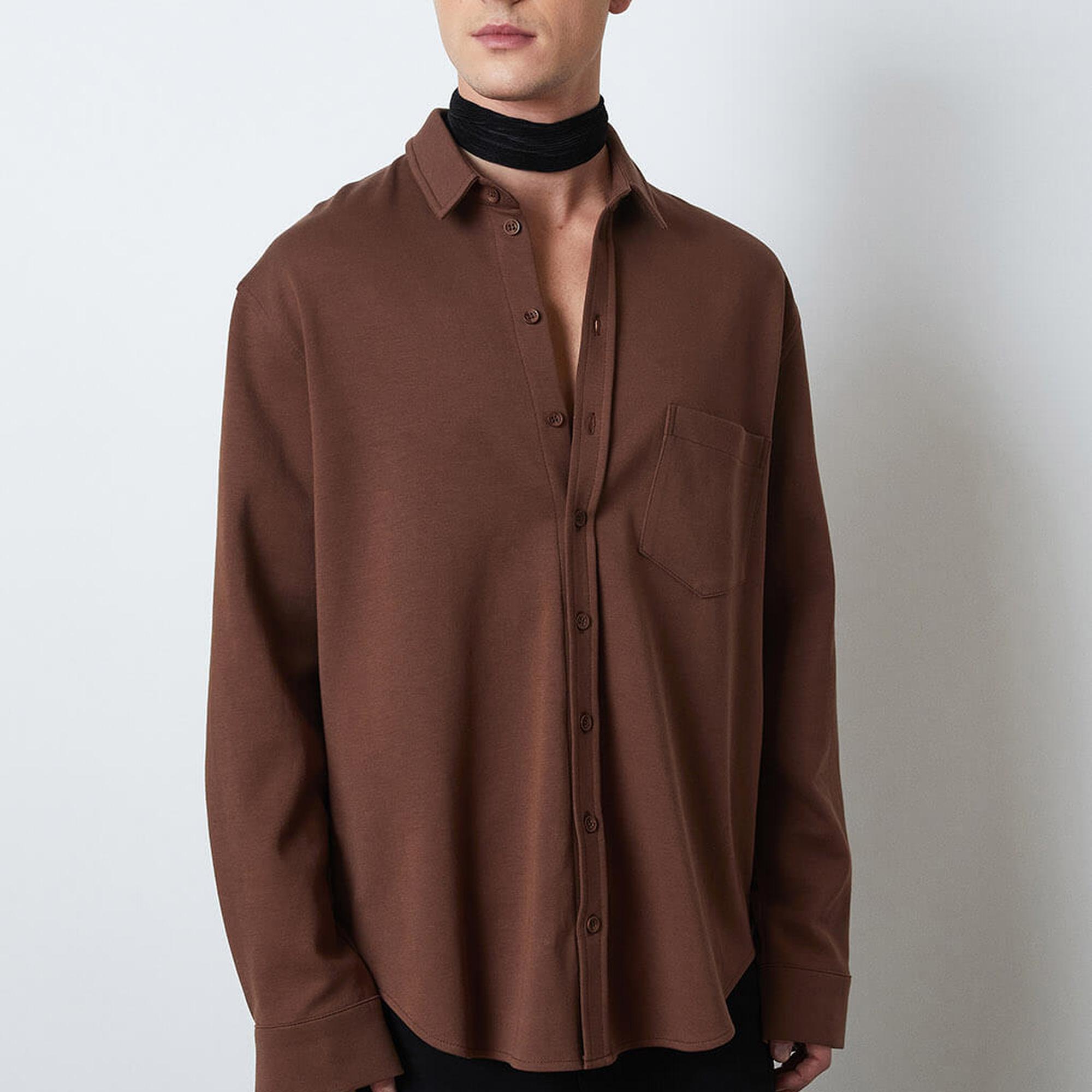 Örme Oversize Gömlek