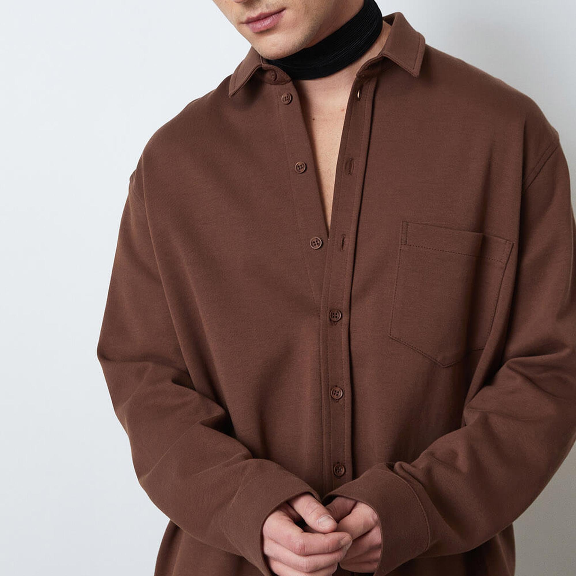 Örme Oversize Gömlek