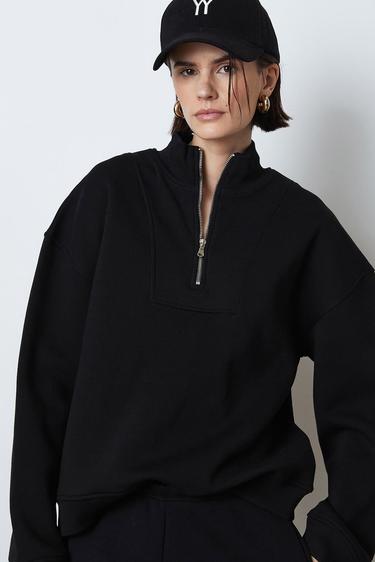  Fermuarlı Oversize Sweatshirt