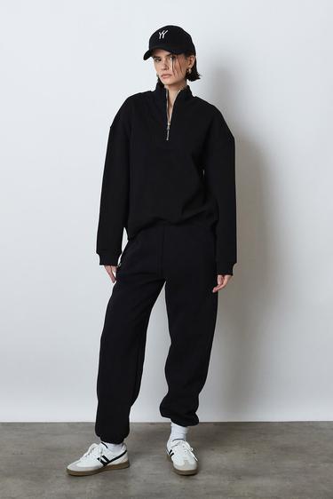  Fermuarlı Oversize Sweatshirt