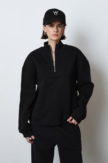  Fermuarlı Oversize Sweatshirt