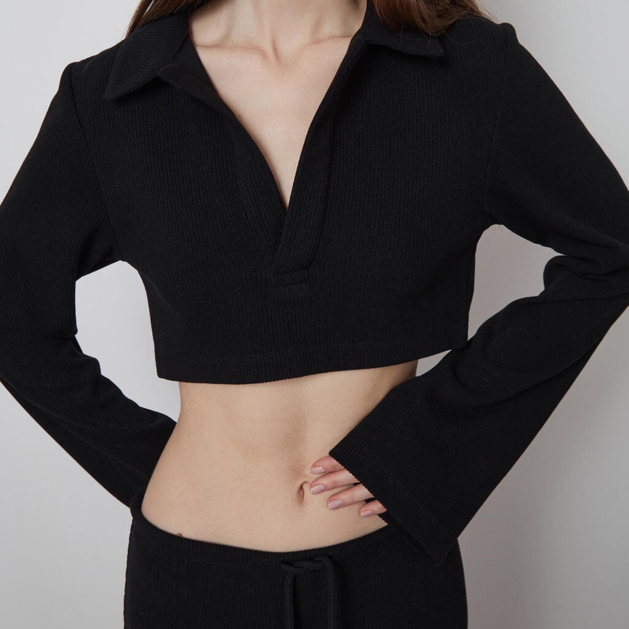 Triko Polo Yaka Croptop