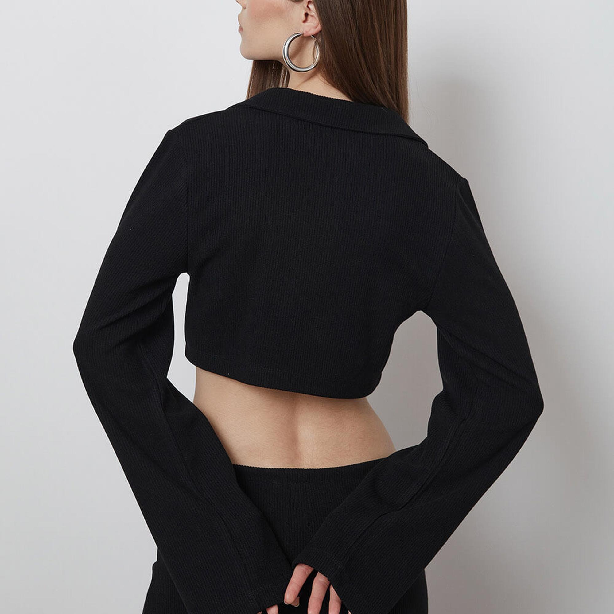 Triko Polo Yaka Croptop