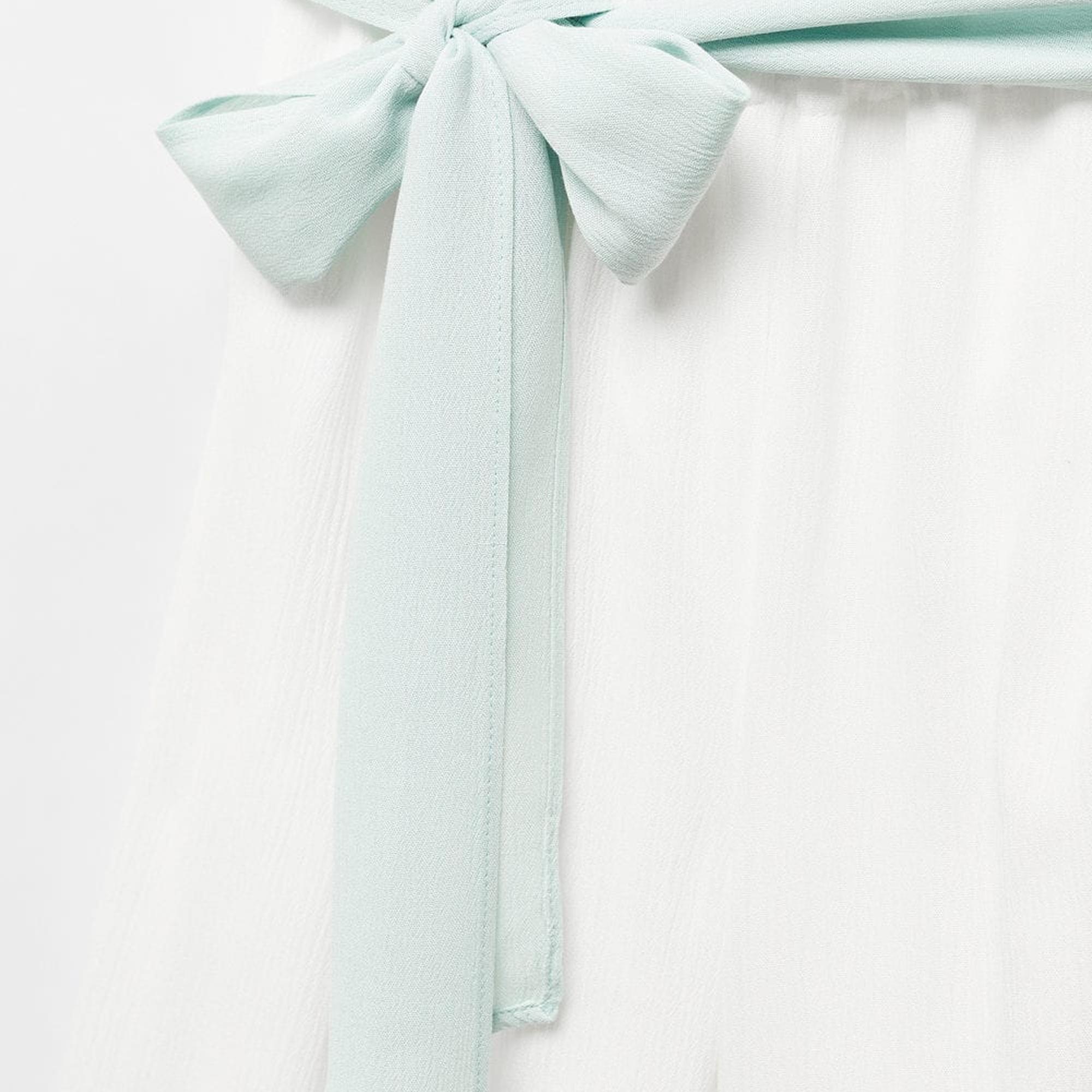 Mango Çocuk Bambu Bağ Detaylı Pantolon Beyaz