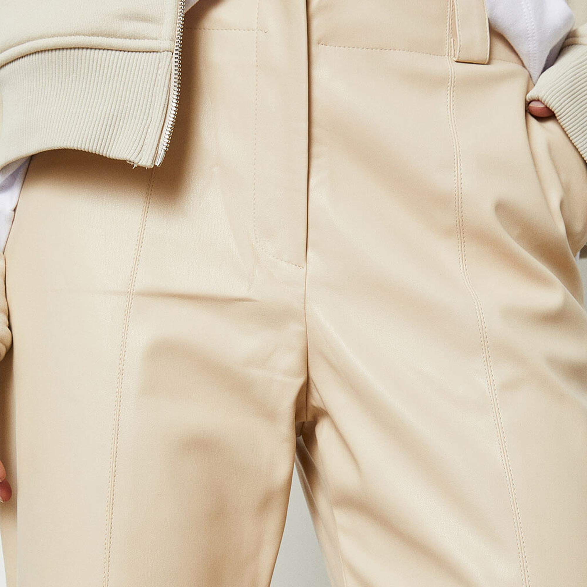 Dikişli Deri Pantolon