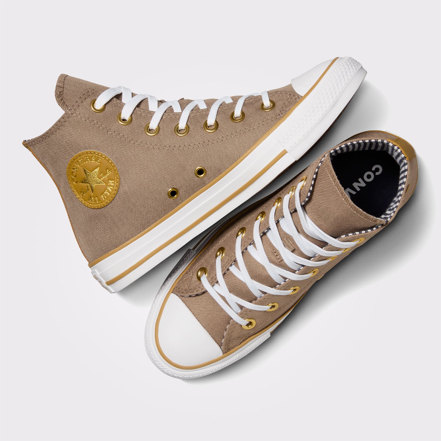 Converse Converse Chuck Taylor All Star Herringbone Stripe Kadın Kahverengi Sneaker | FashFed Kahverengi - 4. görsel