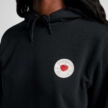  Converse Y2K Heart Pullover Kadın Siyah Hoodie