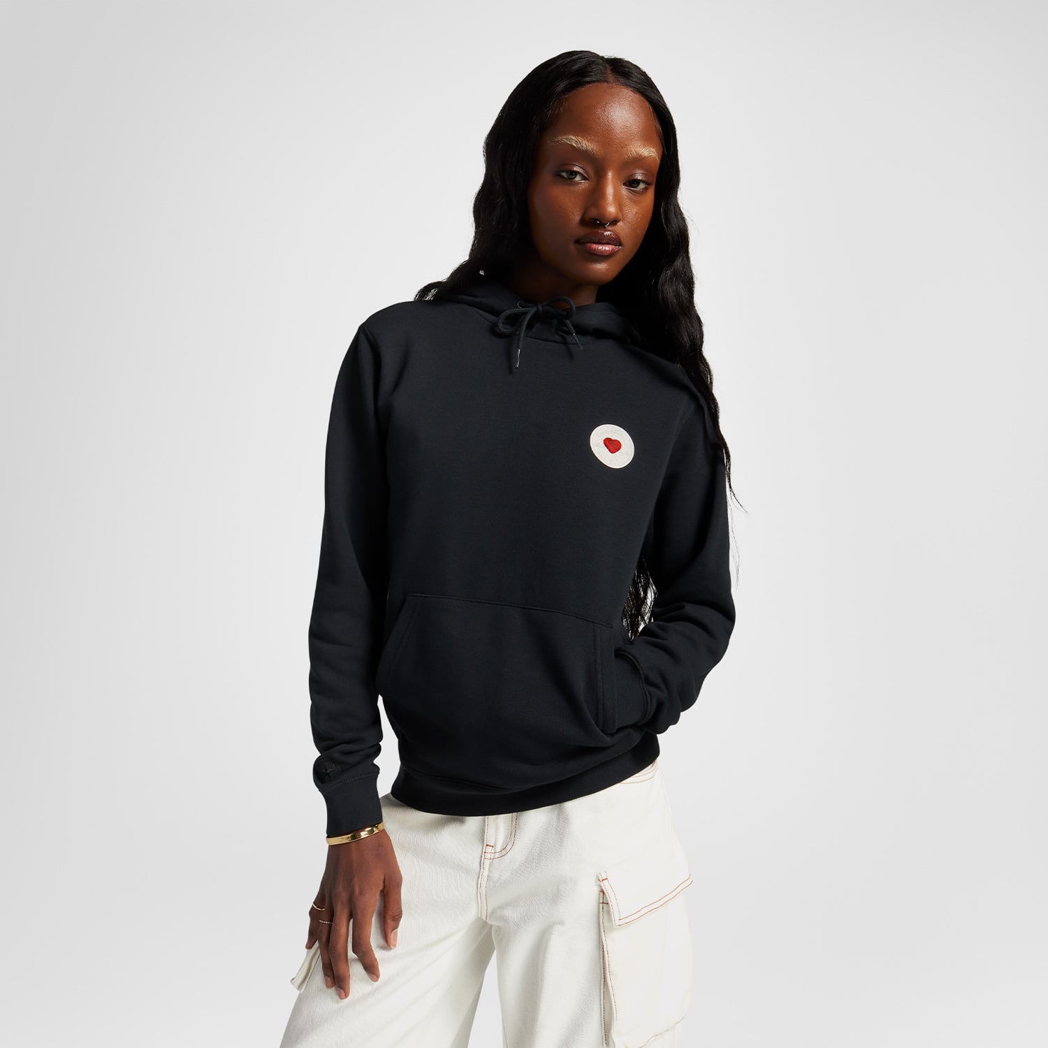  Converse Y2K Heart Pullover Kadın Siyah Hoodie
