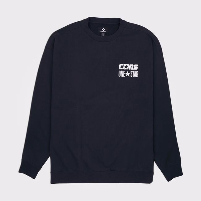  Converse Cons One Star Crew Erkek Siyah Sweatshirt