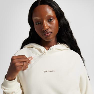  Converse Wordmark Pullover Kadın Krem Hoodie