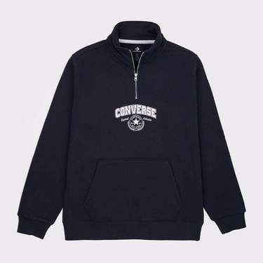  Converse Retro Quarter Zip Erkek Siyah Sweatshirt