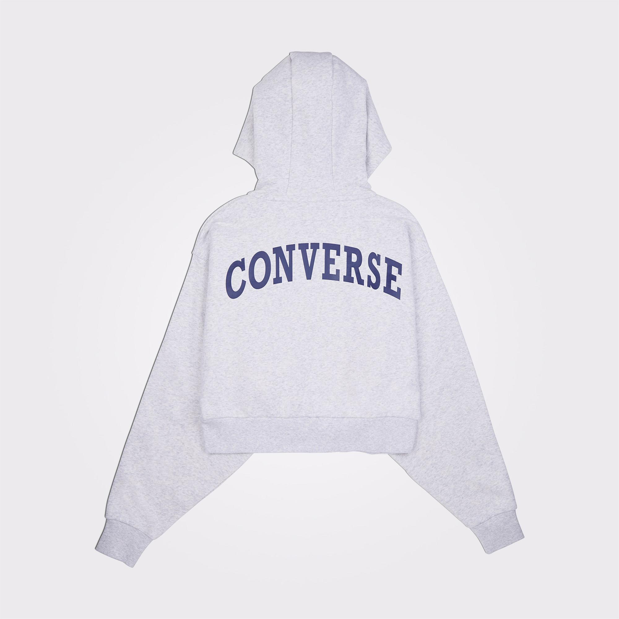 Converse Retro Full-Zip Kadın Gri Hoodie