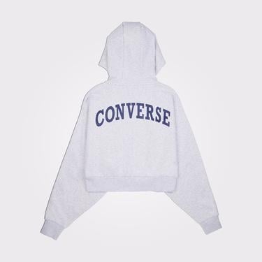  Converse Retro Full-Zip Kadın Gri Hoodie