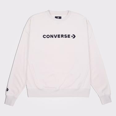  Converse Wordmark Boyfriend Crew Kadın Beyaz Sweatshirt
