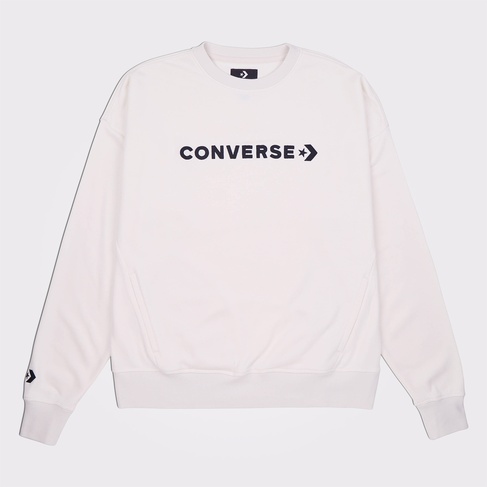  Converse Wordmark Boyfriend Crew Kadın Beyaz Sweatshirt
