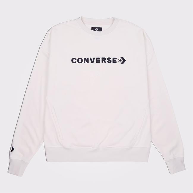  Converse Wordmark Boyfriend Crew Kadın Beyaz Sweatshirt